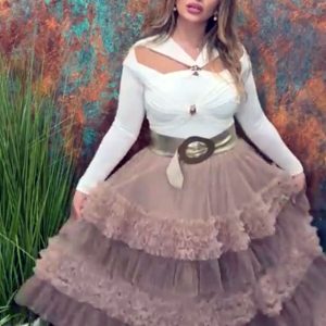 Blush Cloud Tiered Tulle Skirt