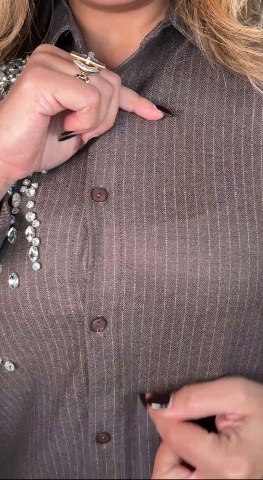 Brown Embellished Shirt - Image 5