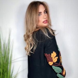 Floral Sleeve Knit Top